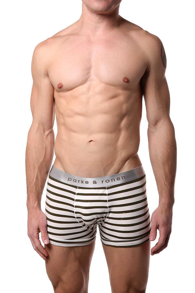 Parke & Ronen Army-Stripe Yarn-Dye Low-Rise Trunk