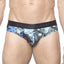 Parke & Ronen Black Bali-Print Low-Rise Brief