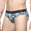 Parke & Ronen Black Bali-Print Low-Rise Brief
