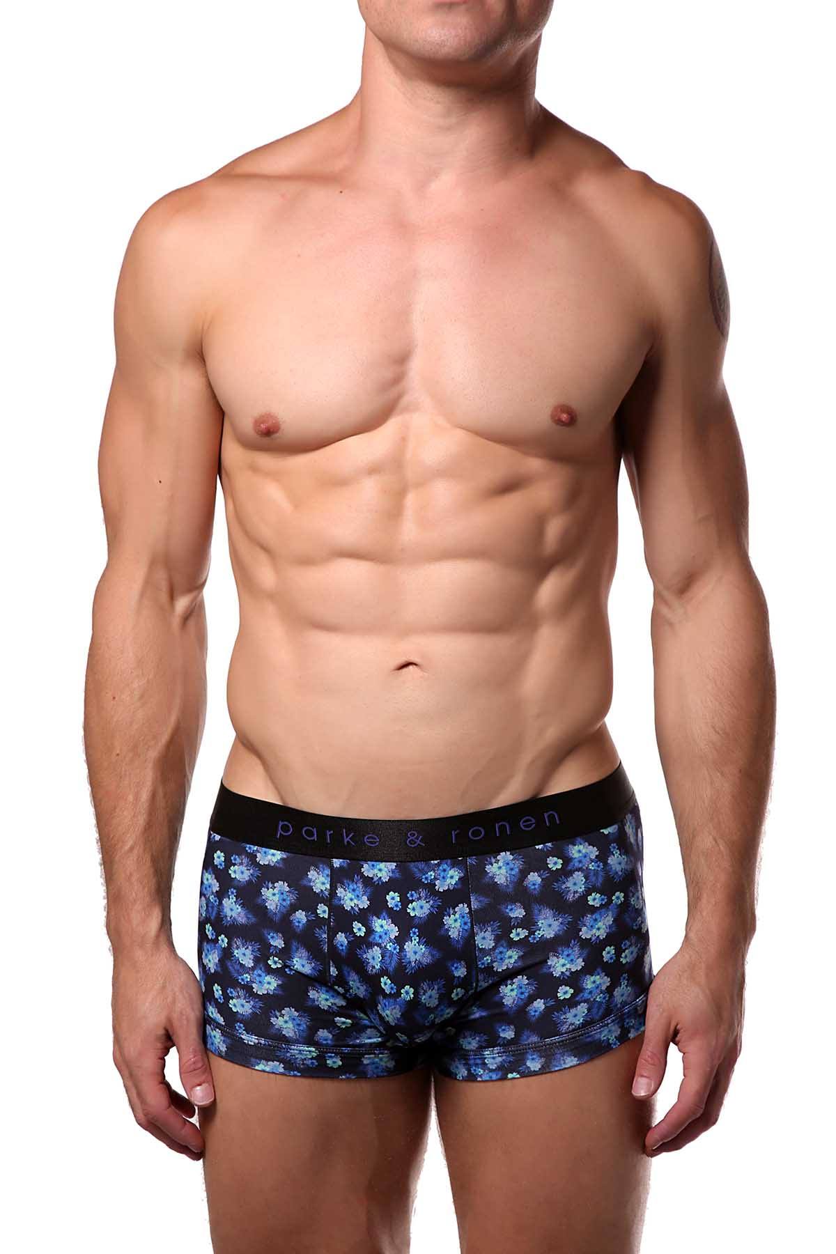 Parke & Ronen Black/Cobalt Hawaii Low-Rise Trunk