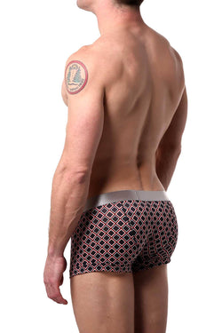 Parke & Ronen Black/Flamingo Diamond-Printed Low-Rise Trunk thumbnail 2