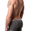 Parke & Ronen Black-Stripe Yarn-Dye Low-Rise Trunk