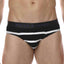 Parke & Ronen Black/White Striped Low-Rise Brief