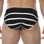 Parke & Ronen Black/White Striped Low-Rise Brief