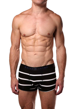 Parke & Ronen Black/White Striped Low-Rise Trunk thumbnail 1