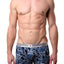 Parke & Ronen Blue/Navy Camo-Printed Low-Rise Trunk