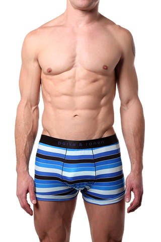 Parke & Ronen Cobalt Drexel-Stripe Printed Low-Rise Trunk