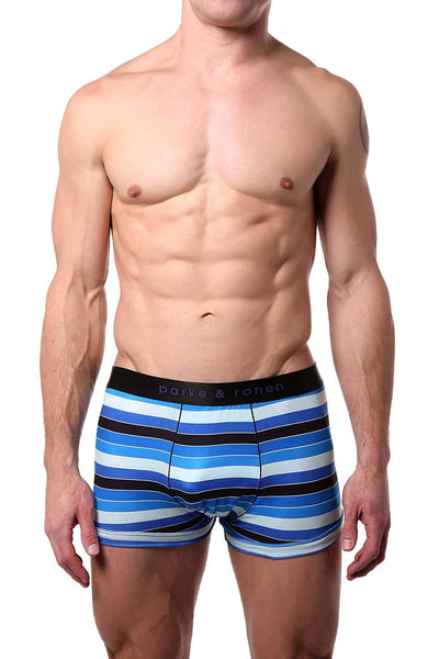 Parke & Ronen Cobalt Drexel-Stripe Printed Low-Rise Trunk