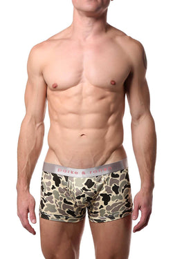Parke & Ronen Khaki/Green Camo-Printed Low-Rise Trunk thumbnail 1