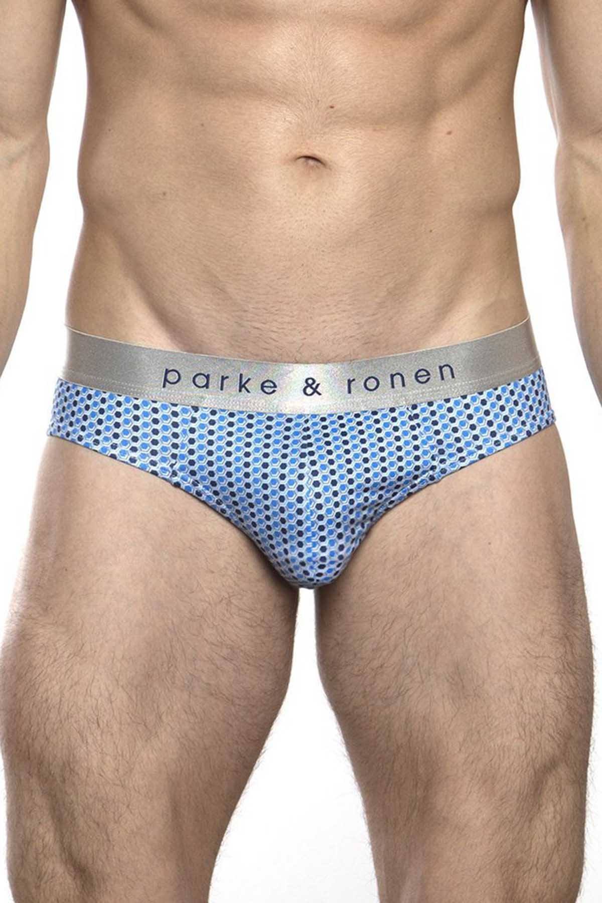 Parke & Ronen Navy/White Printed Clipper Low-Rise Brief