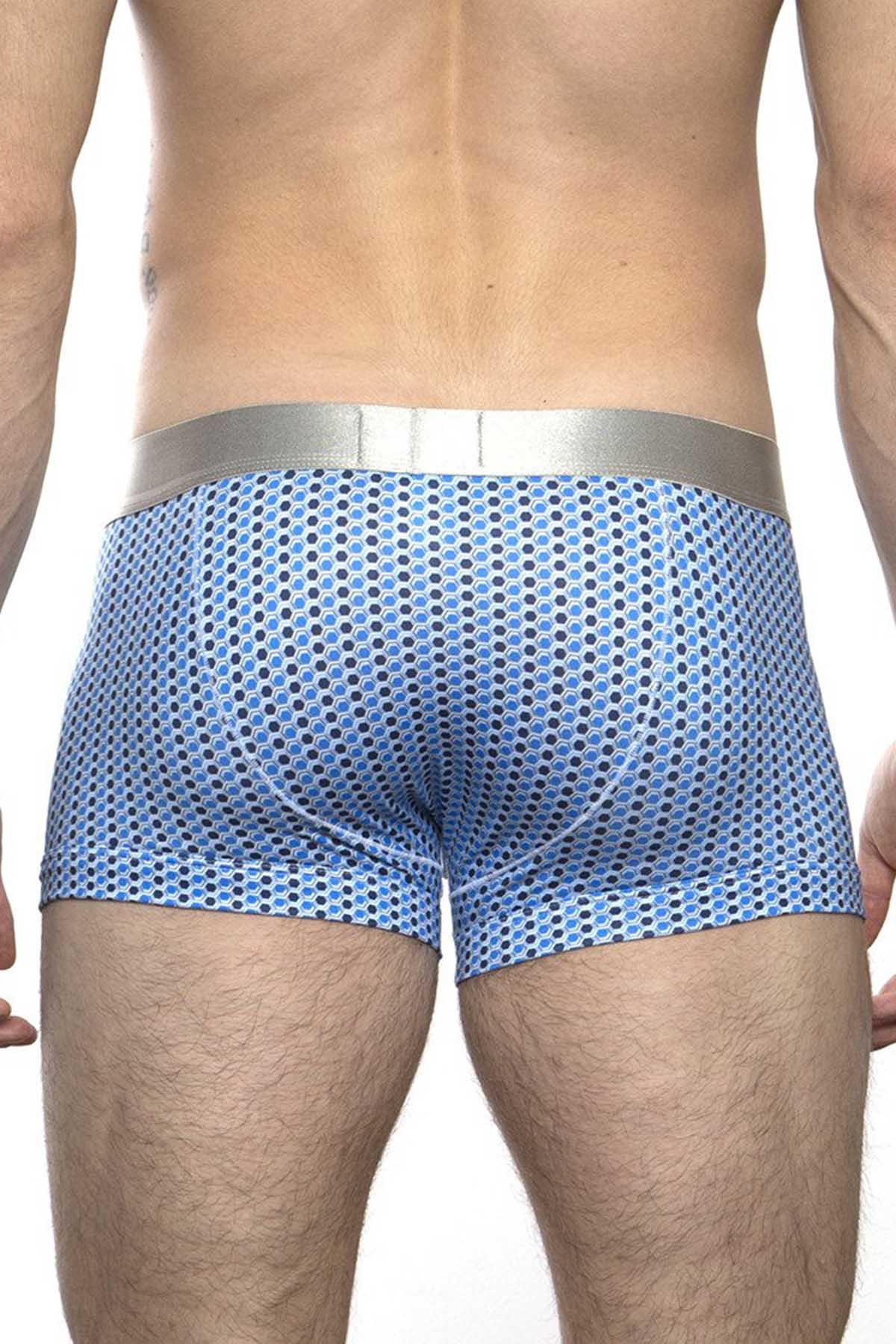 Parke & Ronen Navy/White Printed Clipper Low-Rise Trunk