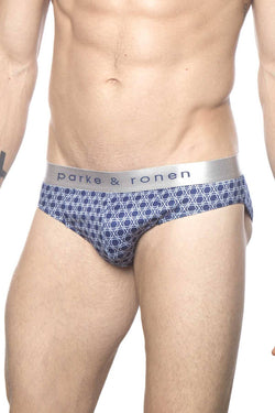 Parke & Ronen Navy/White Setai-Printed Low-Rise Brief thumbnail 2