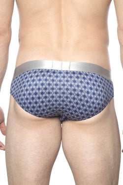 Parke & Ronen Navy/White Setai-Printed Low-Rise Brief thumbnail 3