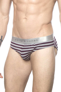 Parke & Ronen Purple-Stripe Yarn-Dye Low-Rise Brief thumbnail 2