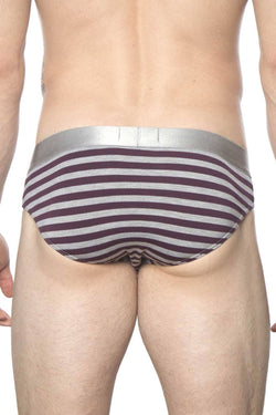 Parke & Ronen Purple-Stripe Yarn-Dye Low-Rise Brief thumbnail 3