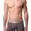 Parke & Ronen Purple-Stripe Yarn-Dyed Low-Rise Trunk