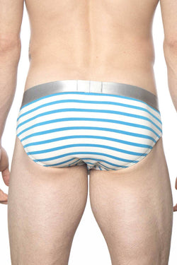 Parke & Ronen Turquoise-Stripe Yard-Dye Low-Rise Brief thumbnail 3
