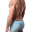 Parke & Ronen Turquoise-Stripe Yarn-Dyed Low-Rise Trunk