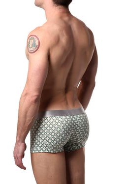Parke & Ronen White/Army Diamond-Printed Low-Rise Trunk thumbnail 2