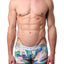 Parke & Ronen White Bali-Printed Low-Rise Trunk