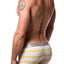 Parke & Ronen White/Canary Striped Low-Rise Trunk