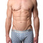 Parke & Ronen White/Turquoise Diamond-Printed Low-Rise Trunk