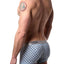 Parke & Ronen White/Turquoise Diamond-Printed Low-Rise Trunk