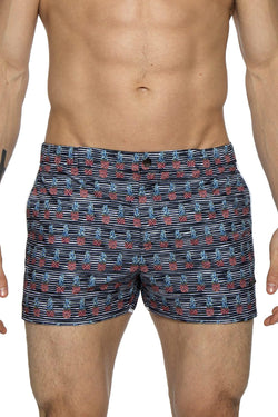 Parke and Ronen Black Pineapple Print 2" Angeleno Swim Trunk thumbnail 1