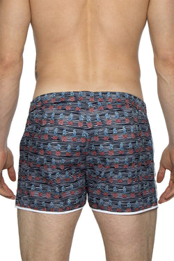 Parke and Ronen Black Pineapple Print 2" Angeleno Swim Trunk thumbnail 3