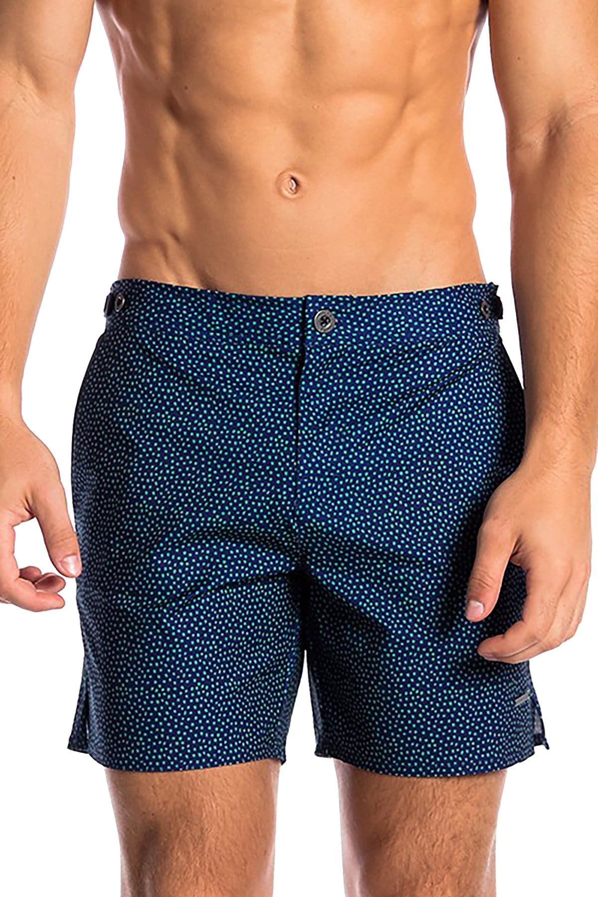 Parke and Ronen Navy Scales Printed 6" Catalonia Swim Short