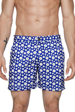 Parke and Ronen Navy Small Daisy Print 6" Catalonia Swim Short thumbnail 2