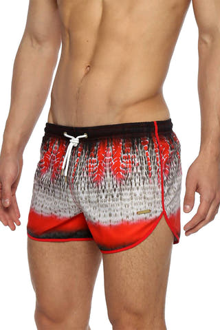 Parke and Ronen Red Telluride 3" Stretch Sprinter Swim Short