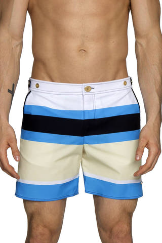 Parke and Ronen Teal Colorblock 6" Catalonia Swim Short