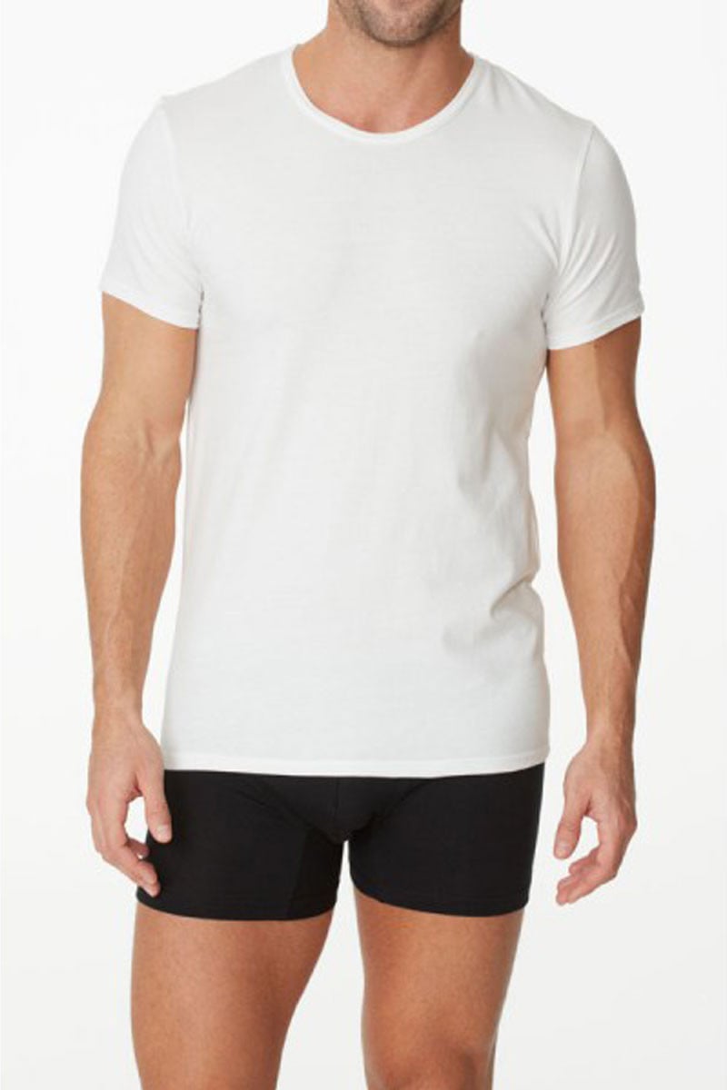 Parker & Max White Micro Luxe Crew-Neck T-Shirt
