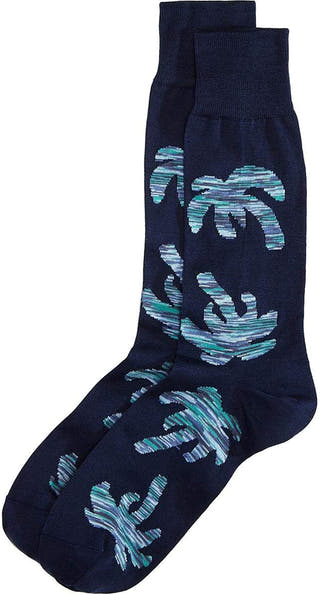 Paul Smith Big Palm Tree Socks Navy