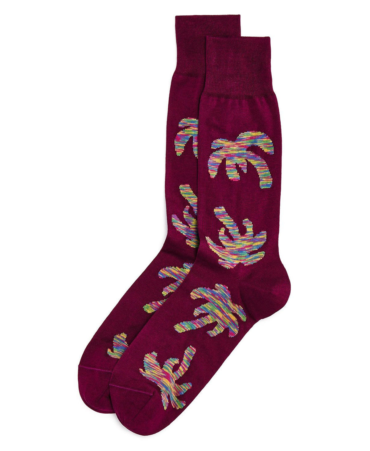 Paul Smith Big Palm Tree-pattern Socks Plum Multi