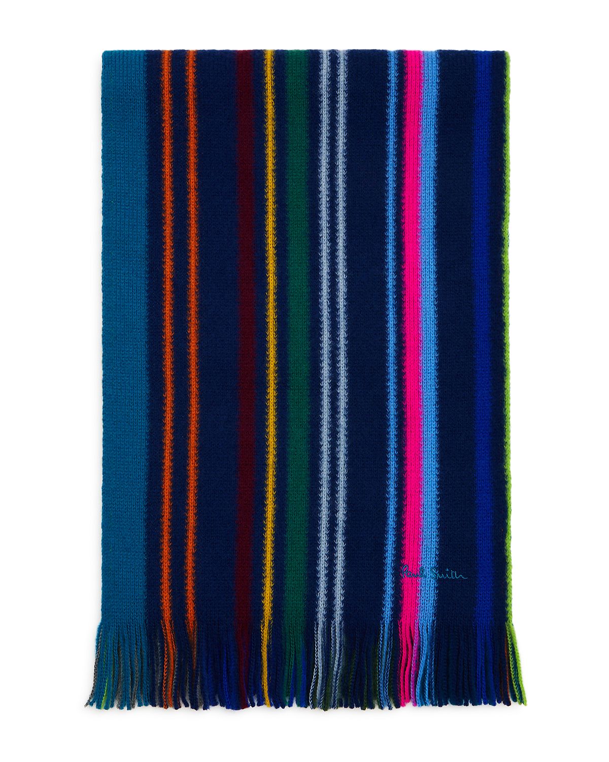 Paul Smith Lionel Reversible Scarf Blue Gray Pink Multi