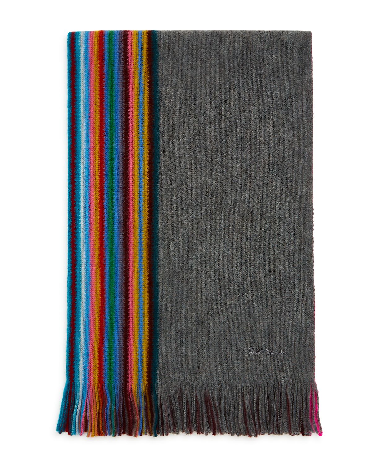 Paul Smith Multi-edge Striped Scarf Charcoal Stripe