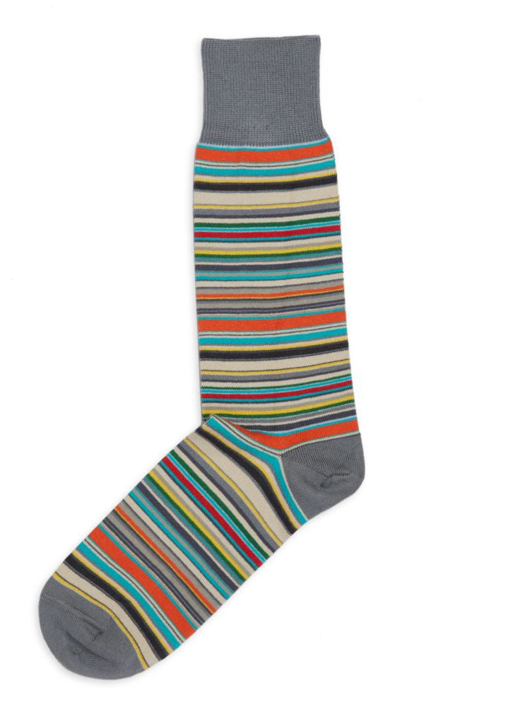 Paul Smith Multi-striped Socks Grey Multi