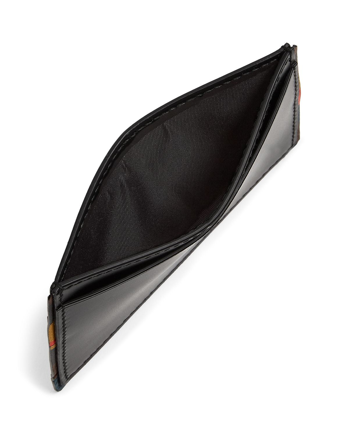 Paul Smith Striped Edge Leather Card Case Black
