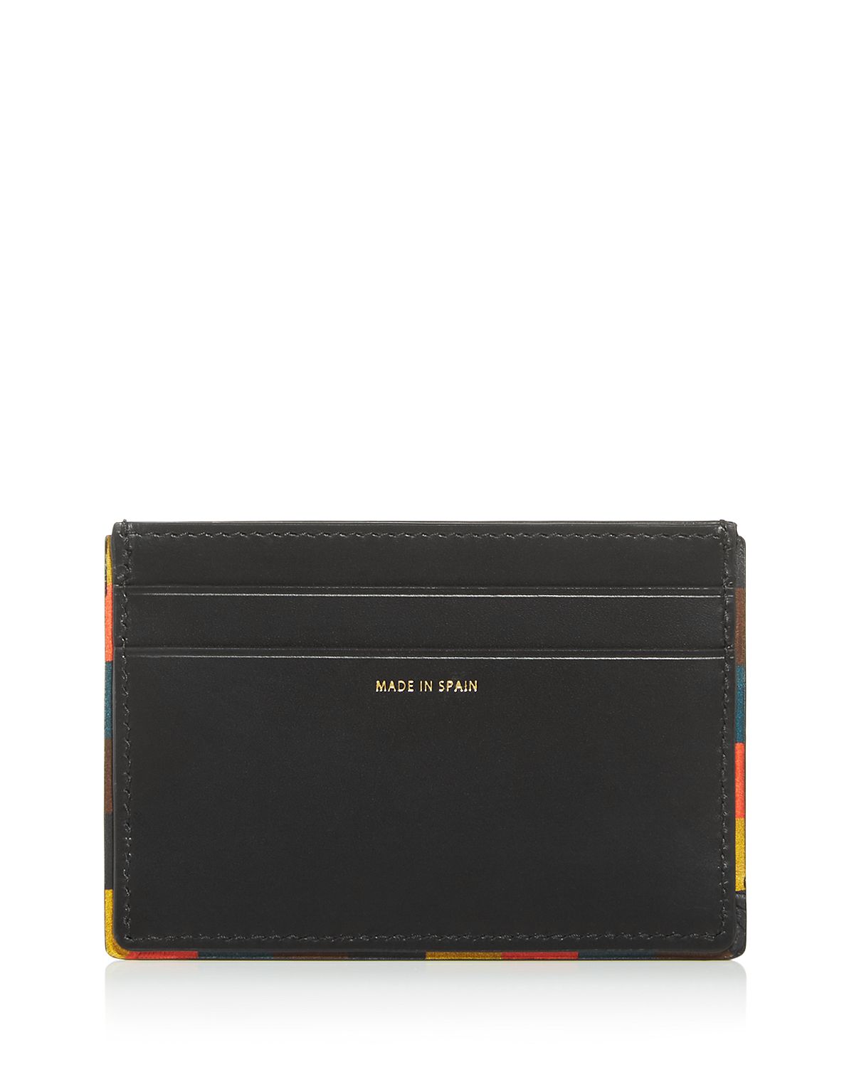 Paul Smith Striped Edge Leather Card Case Black