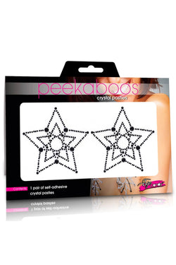 Peekaboos Black Crystal Star Pasties thumbnail 1