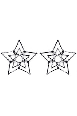 Peekaboos Black Crystal Star Pasties thumbnail 2
