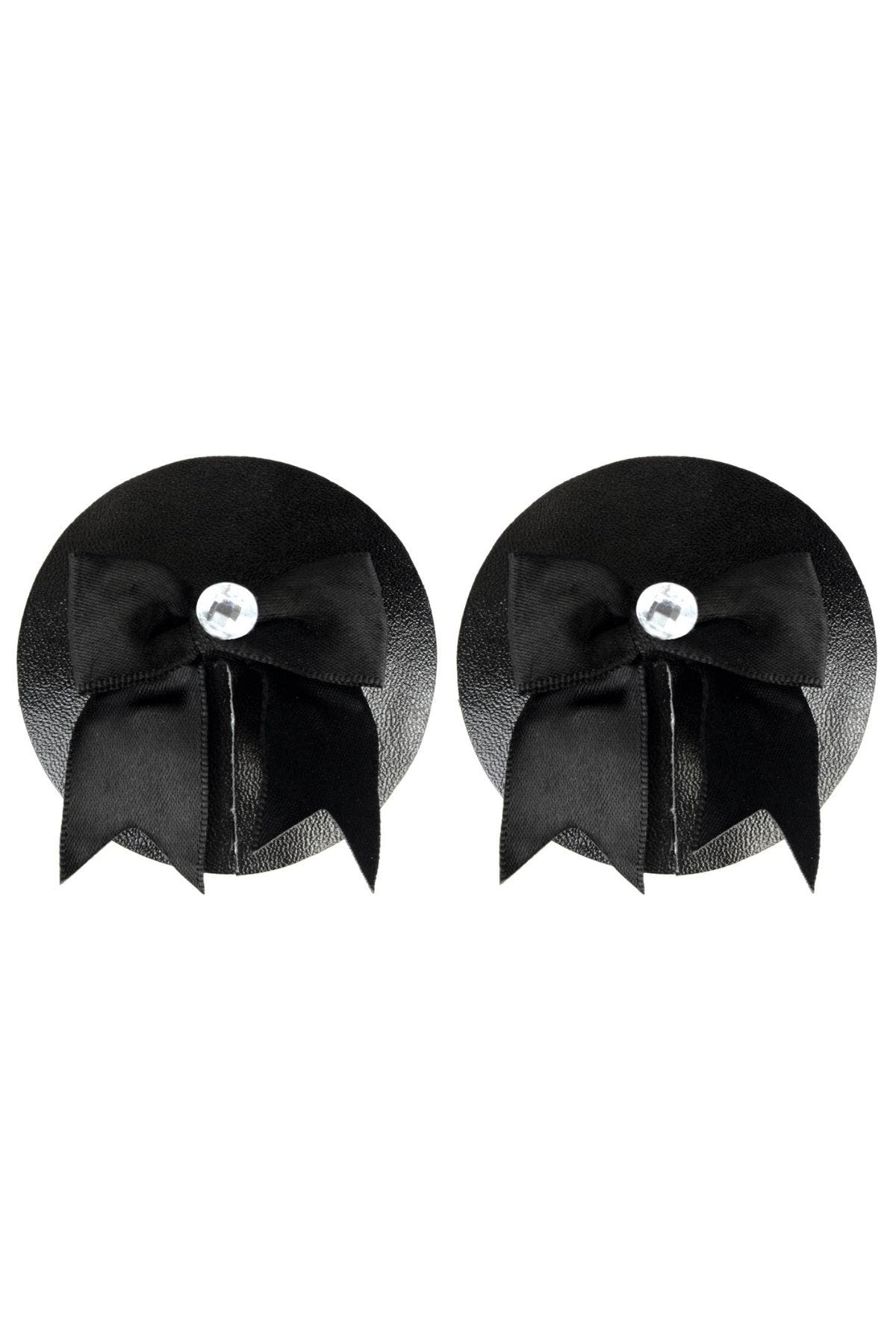 Peekaboos Black Patent Leather With Bow Pasties