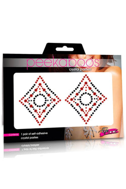 Peekaboos Red Black Crystal Diamond Pasties thumbnail 1