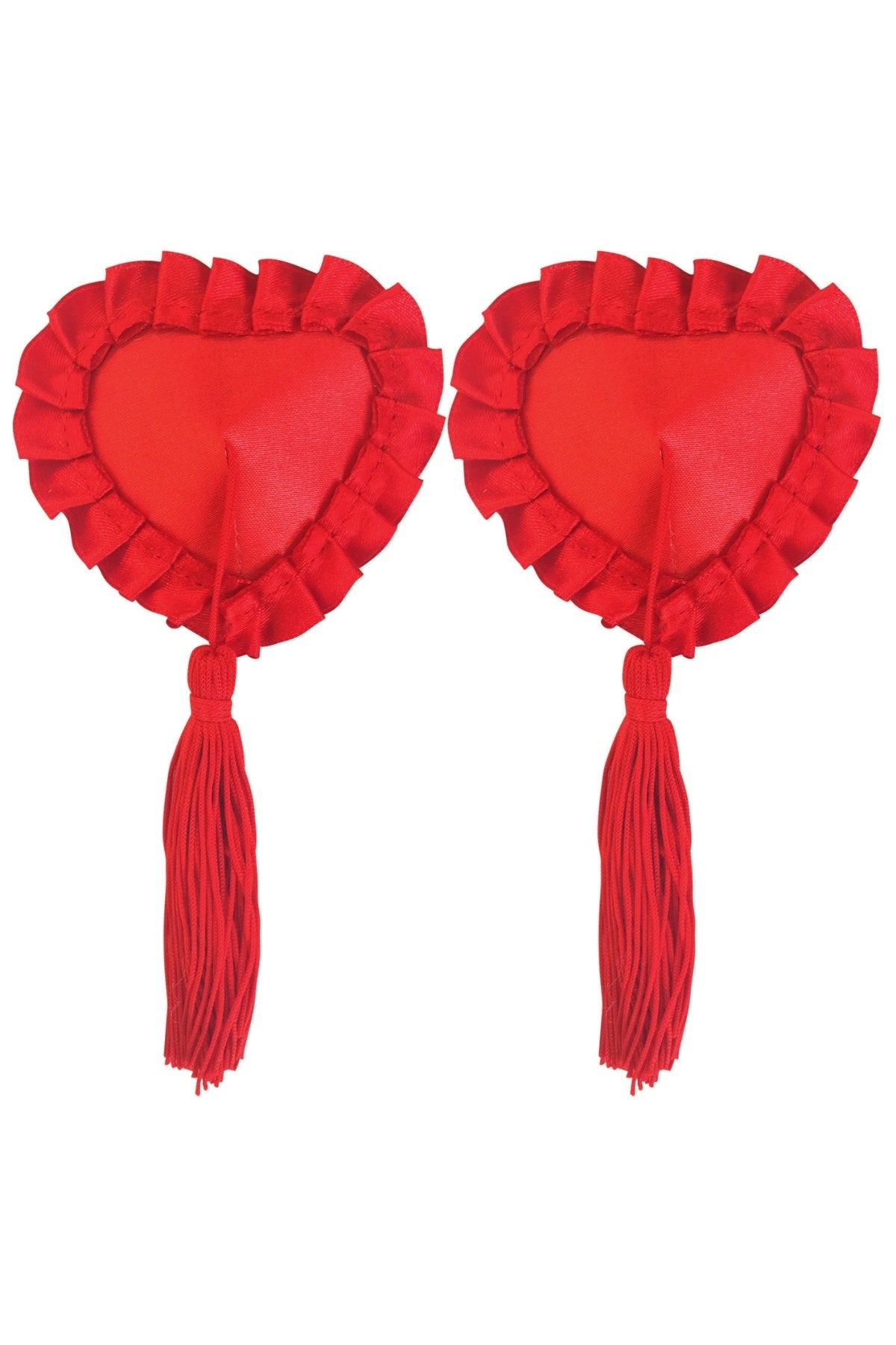 Peekaboos Red Satin With Tassel Pasties