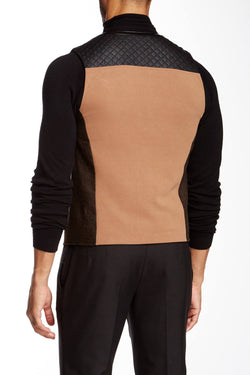 People Trend Coffee Vest w/ Faux-Leather Trim thumbnail 2