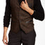People Trend Coffee Vest w/ Faux-Leather Trim