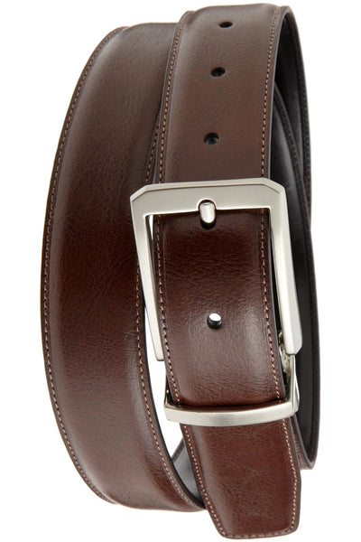 Perry Ellis Black/Brown Reversible Square Hale Belt