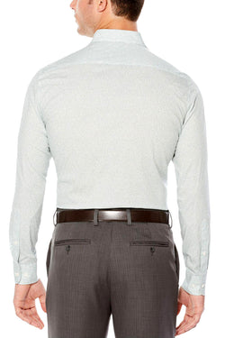 Perry Ellis Bright-White/Green Travel Luxe Micro-Paisley Shirt thumbnail 2